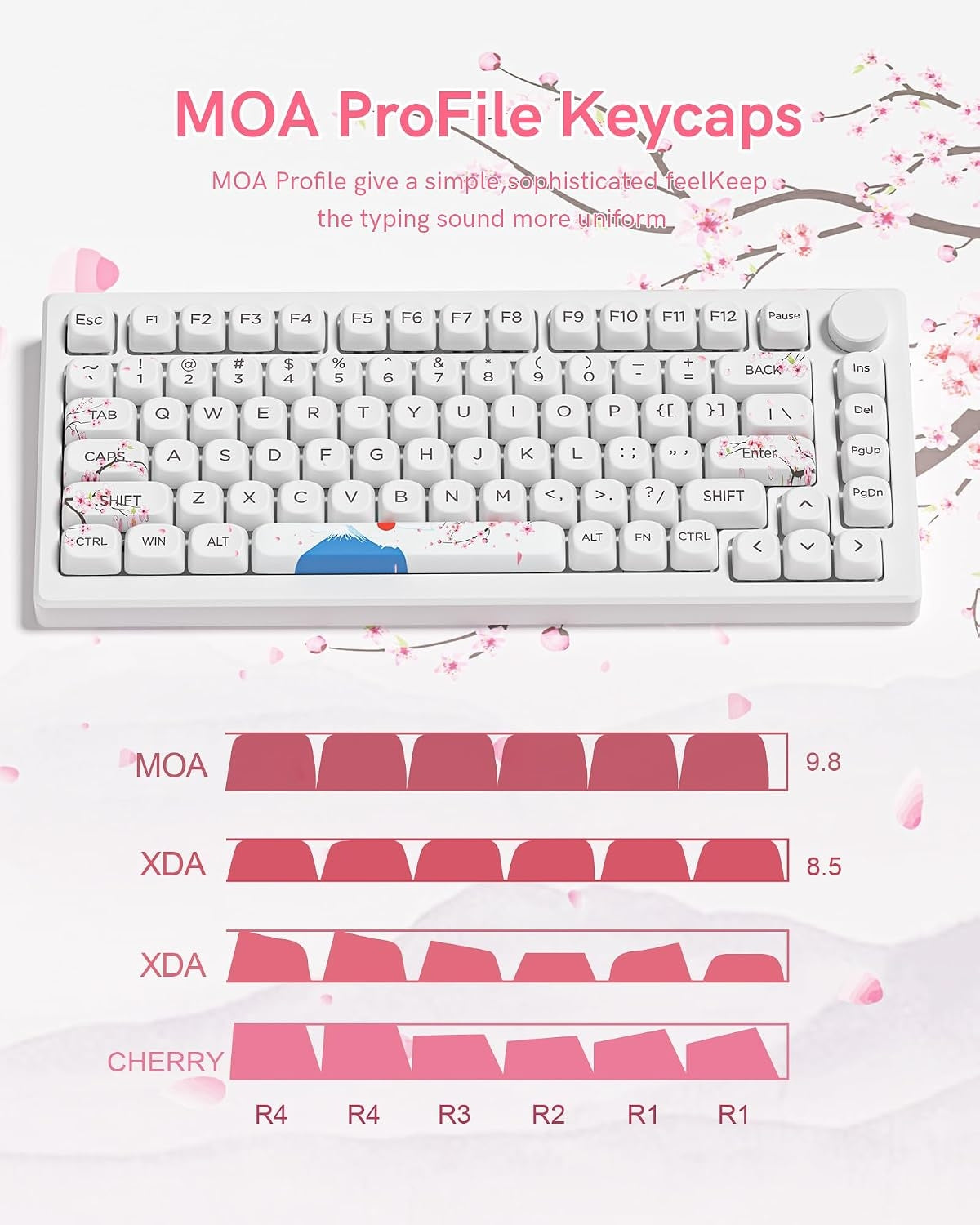 Womier Mount Fuji Cherry Blossom MOA PBT Keycaps