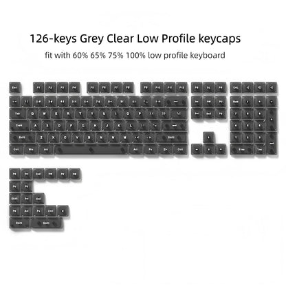 Womier Clear Black Grey Low Profile Keycaps