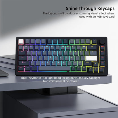 Womier Grey White Top Shinethrough Doubleshot Cherry PBT Keycaps