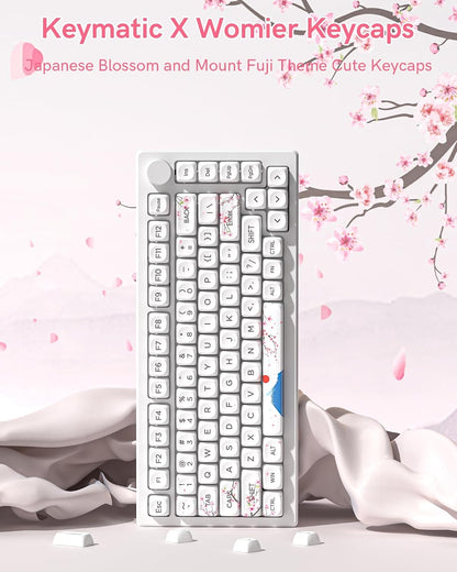 Womier Mount Fuji Cherry Blossom MOA PBT Keycaps