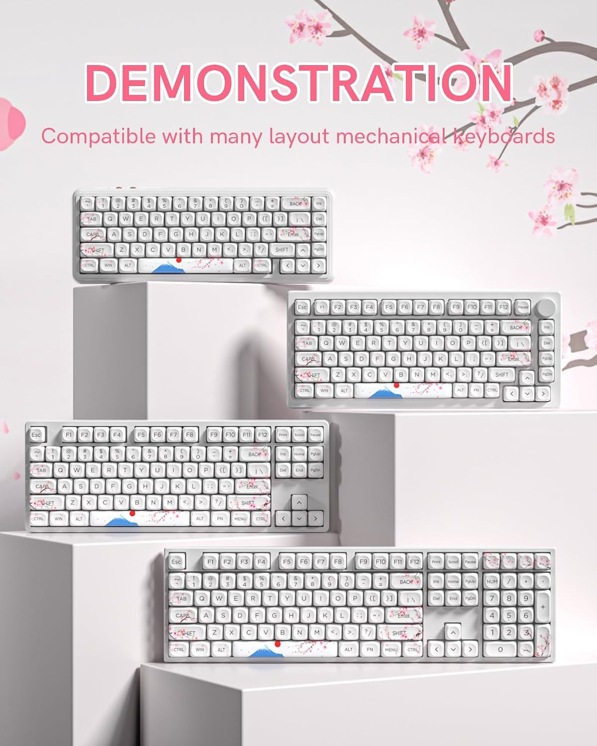 Womier Mount Fuji Cherry Blossom MOA PBT Keycaps