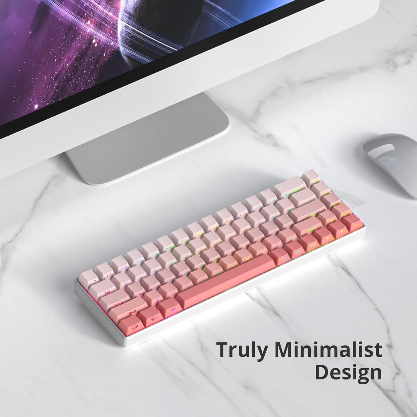 Peach Pink Side Backlit Cherry Pbt Keycaps