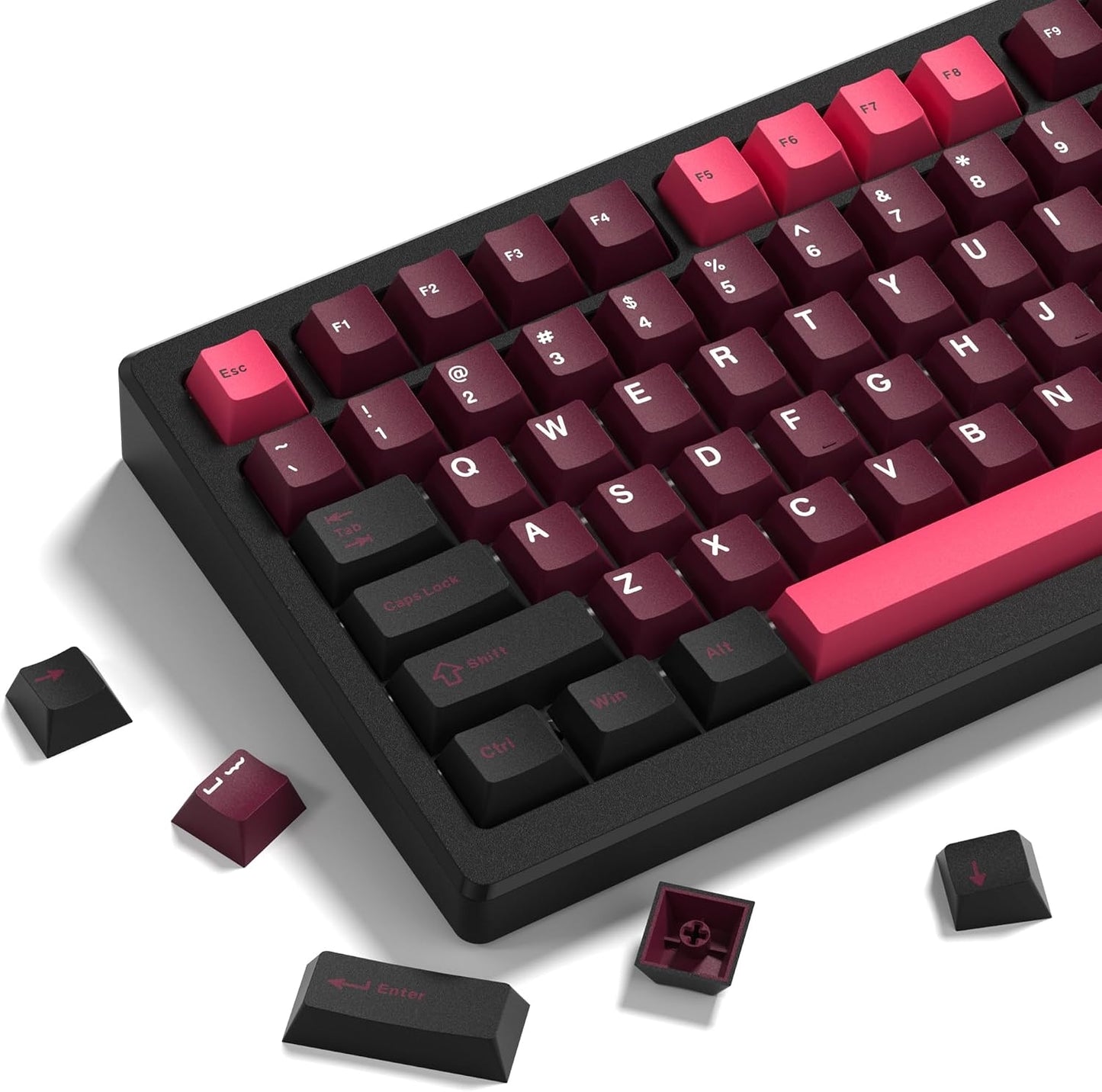 Womier Retro Ruby Pink Cherry Doubleshot PBT Keycaps