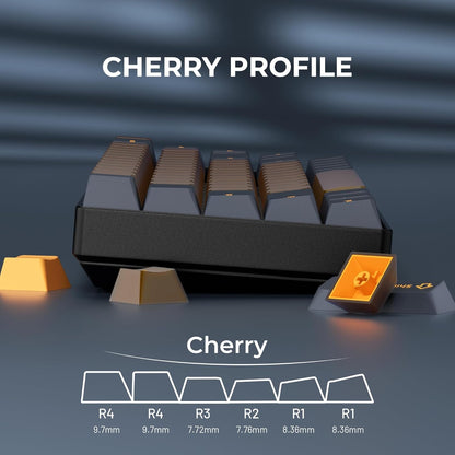 Amber Core Cherry Doubleshot 216 PBT Keycaps with Premium Storage Box