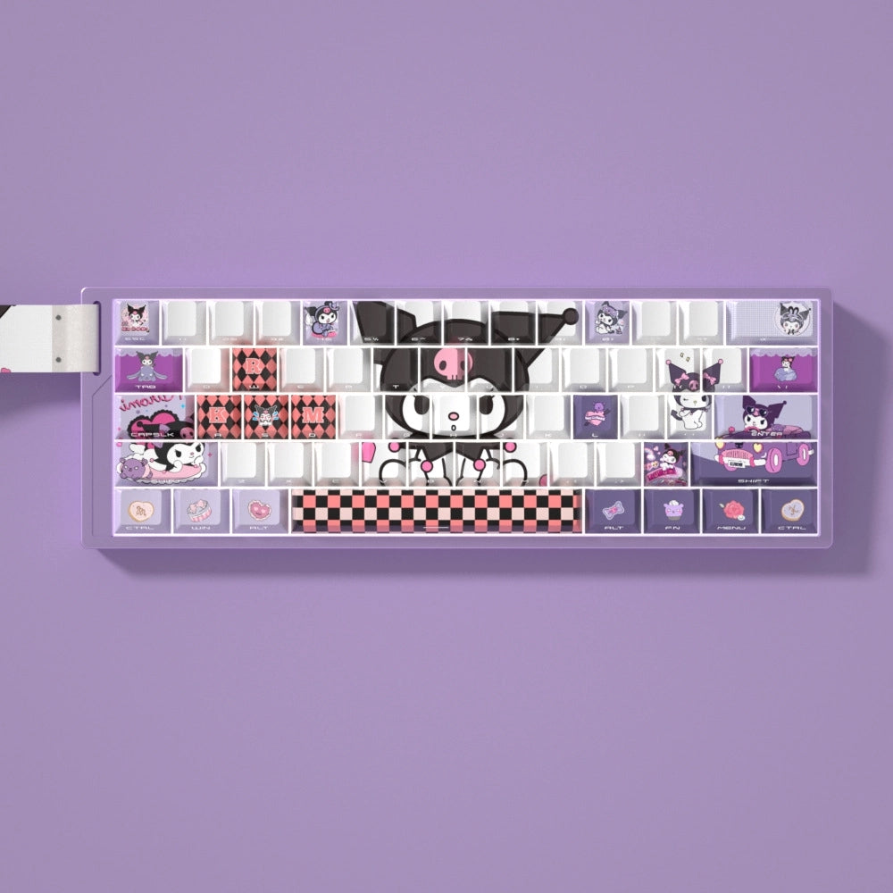 Kuromi Side Shinethrough Doubleshot PBT Keycaps