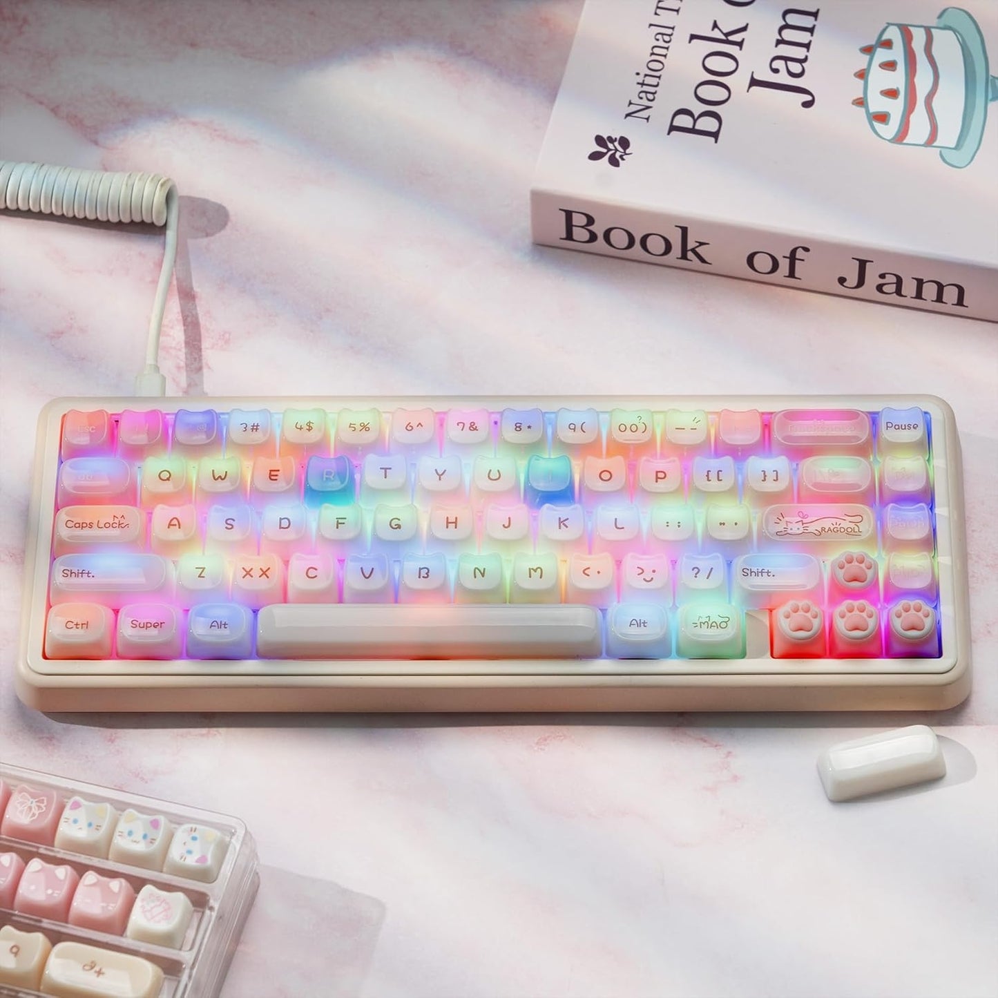 Jade Ragdoll Cat MAO Keycaps