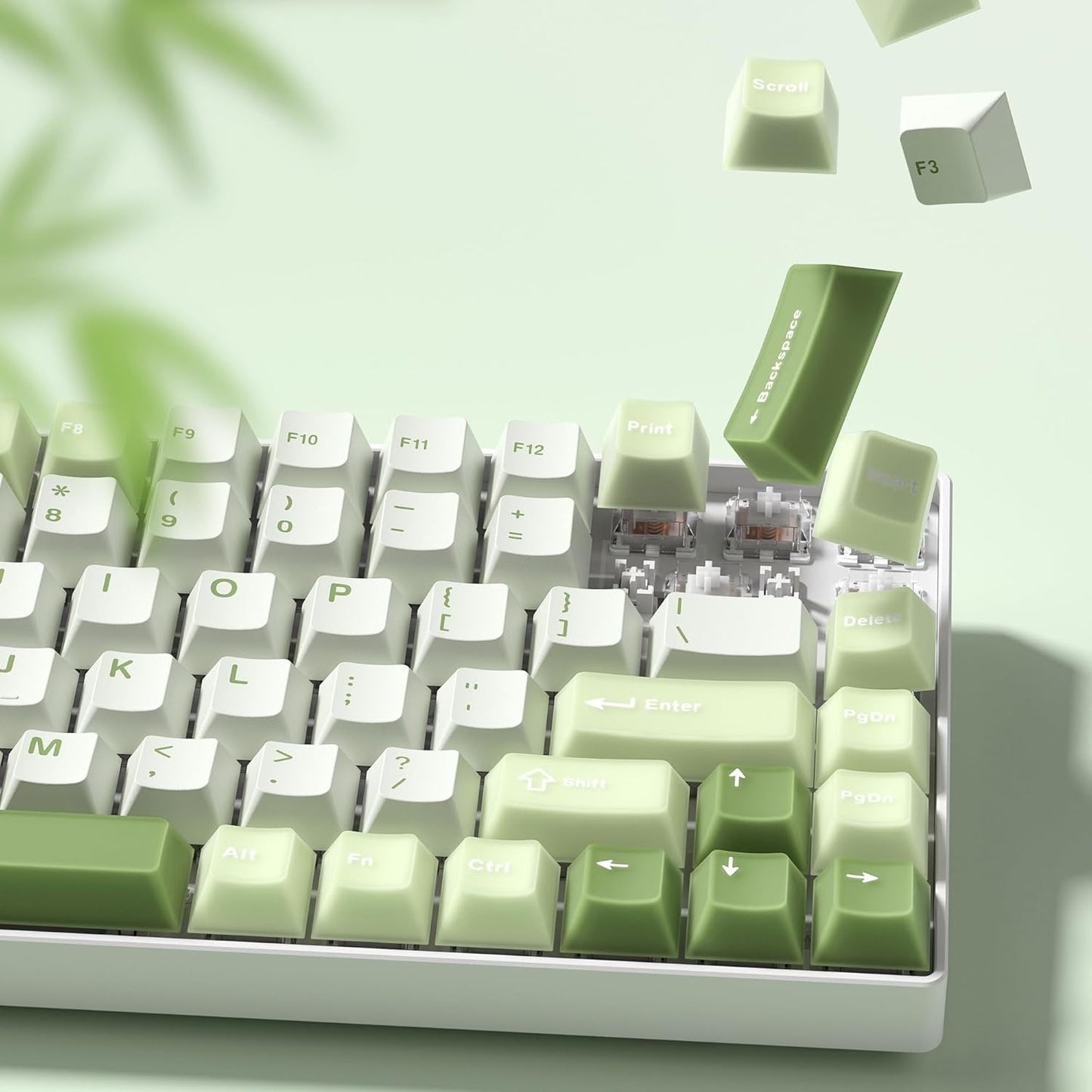 Green Tea Doubleshot Cherry Profile Keycaps