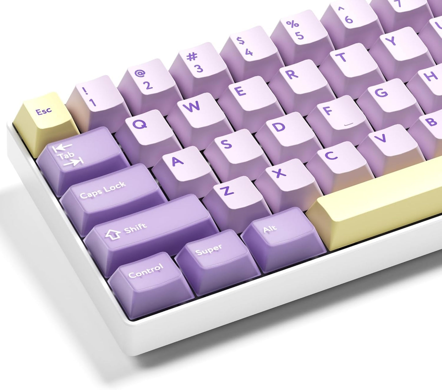 Lilac Dawn Cherry Doubleshot 216 PBT Keycaps with Premium Storage Box