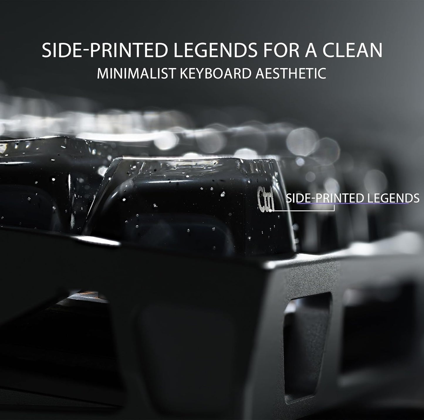 Starry Sparkle Finish Black Crystal Premium MDA Keycaps