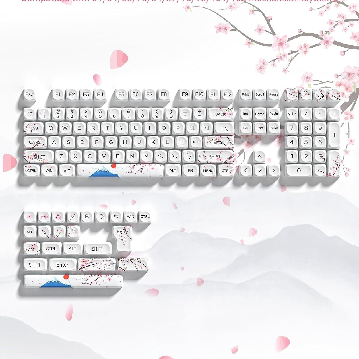 Womier Mount Fuji Cherry Blossom MOA PBT Keycaps