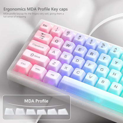 White Translucent Jelly MDA Keycaps