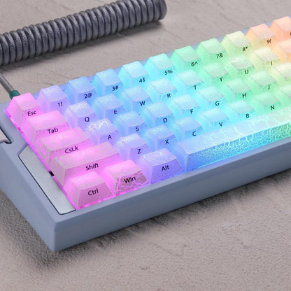PREMIUM Ice Crack series Pattern Shine-Through OEM Profile IMD-Tech Keycap Set
