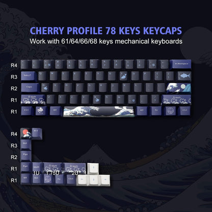 Black Coral Sea Mini Cherry PBT Keycaps