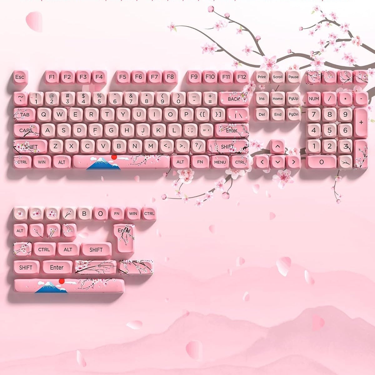 Womier Mount Fuji Sakura Spring MOA PBT Keycaps