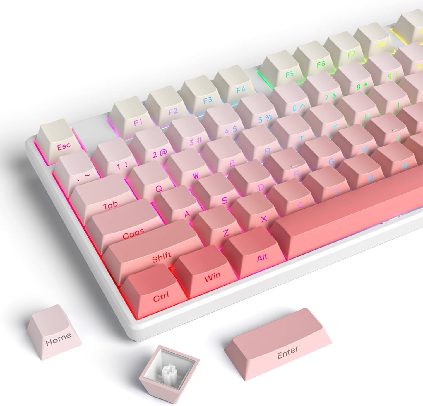 Peach Pink Side Backlit Cherry Pbt Keycaps