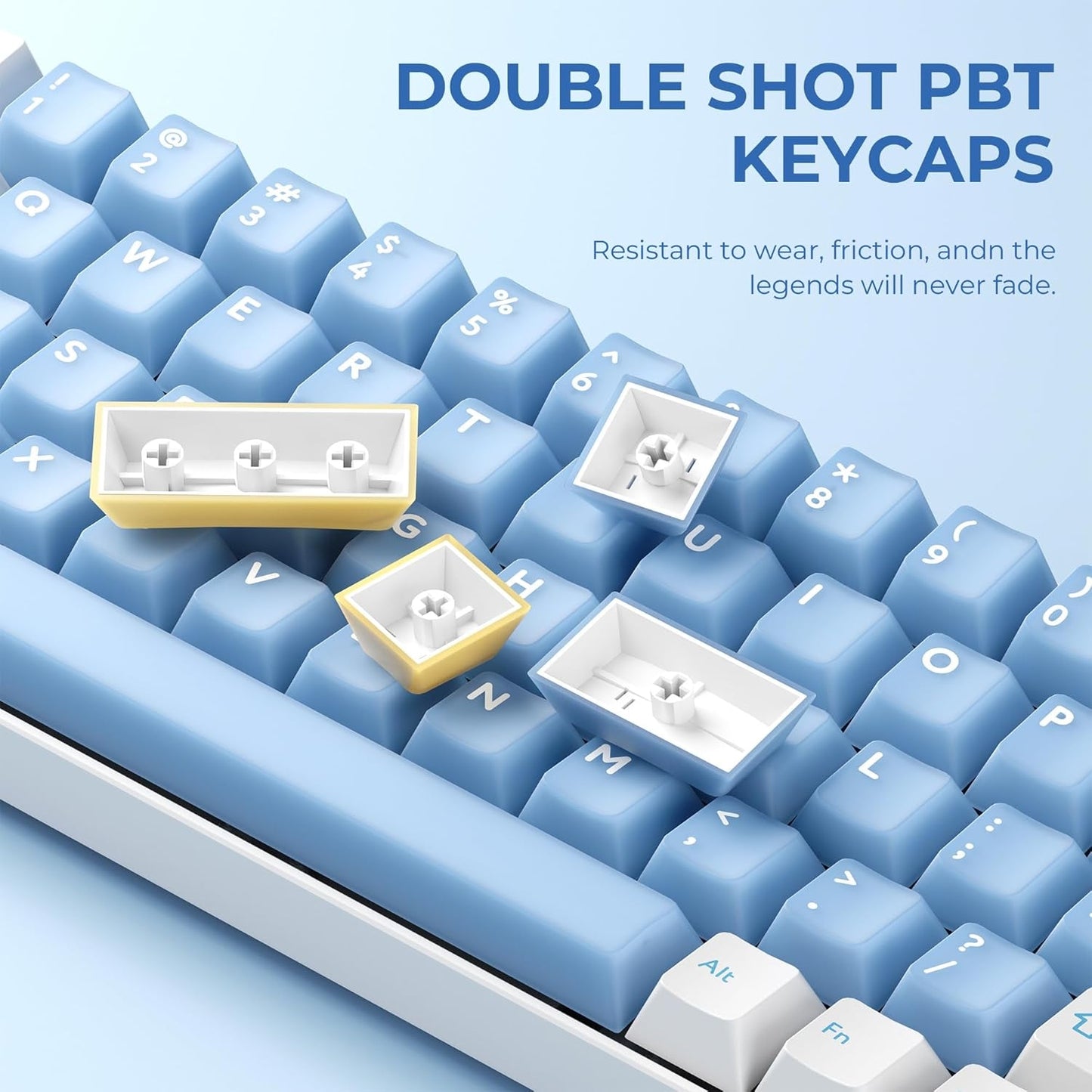 Lemon Sky Cherry Doubleshot 216 PBT Keycaps with Premium Storage Box