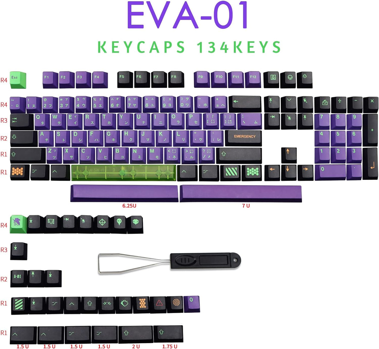 Eva Mecha Japanese Cherry PBT Keycaps