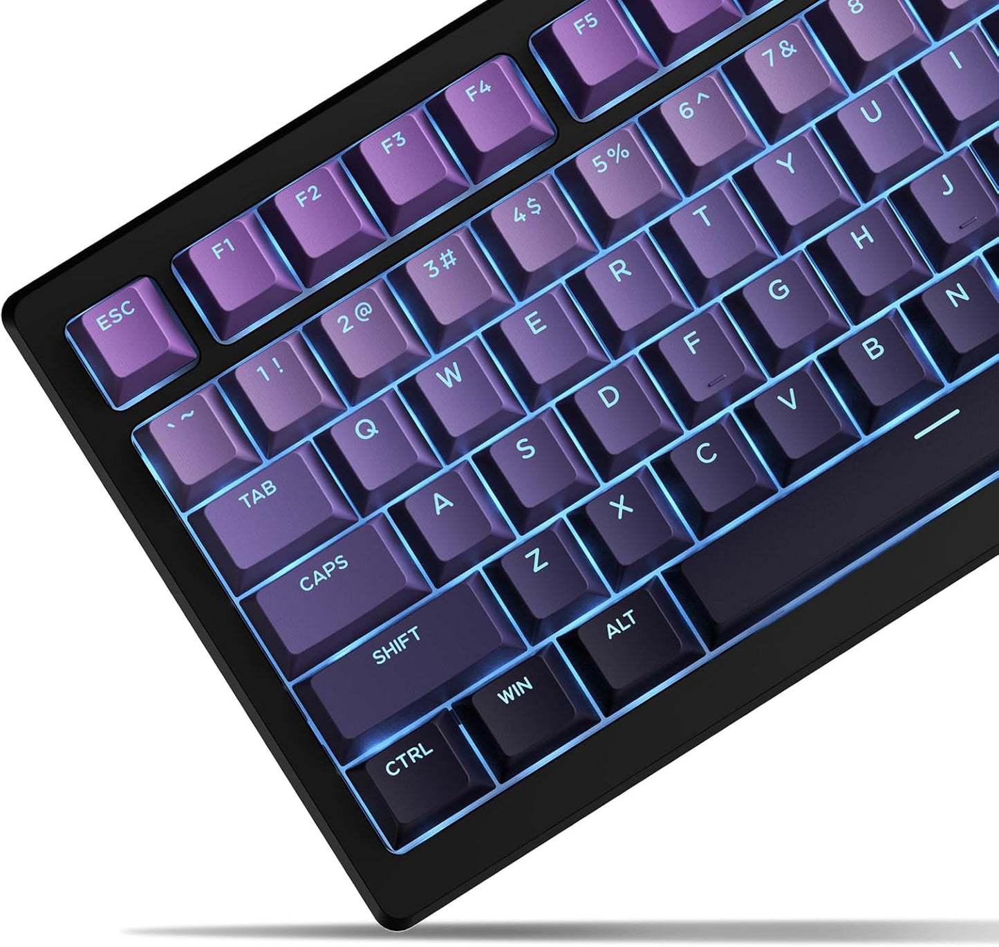 Womier Dark Purple Top Shinethrough Cherry Doubleshot PBT Keycaps