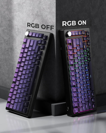 Womier Dark Purple Top Shinethrough Cherry Doubleshot PBT Keycaps