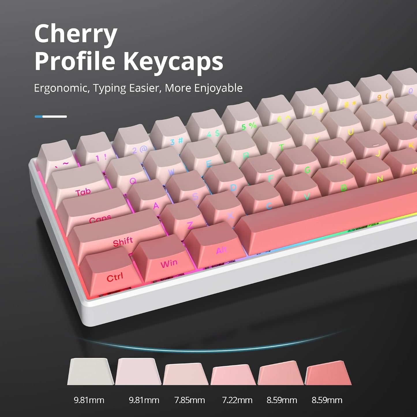Peach Pink Side Backlit Cherry Pbt Keycaps