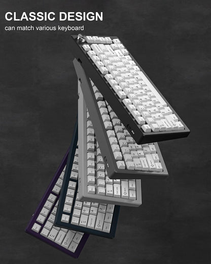 Womier Black On White  Cherry Doubleshot PBT Keycaps