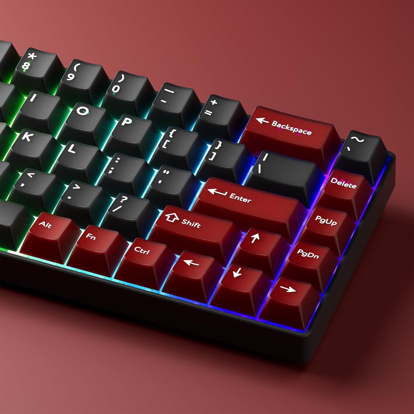 Crimson Alloy Cherry Doubleshot 216 PBT Keycaps with Premium Storage Box