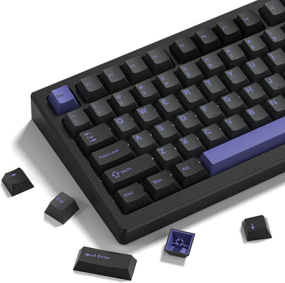 Womier Black Purple Cherry Doubleshot Keycaps