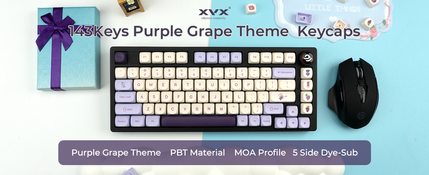 Purple grapes MOA Profile Dye-Sub PBT Keycap Set