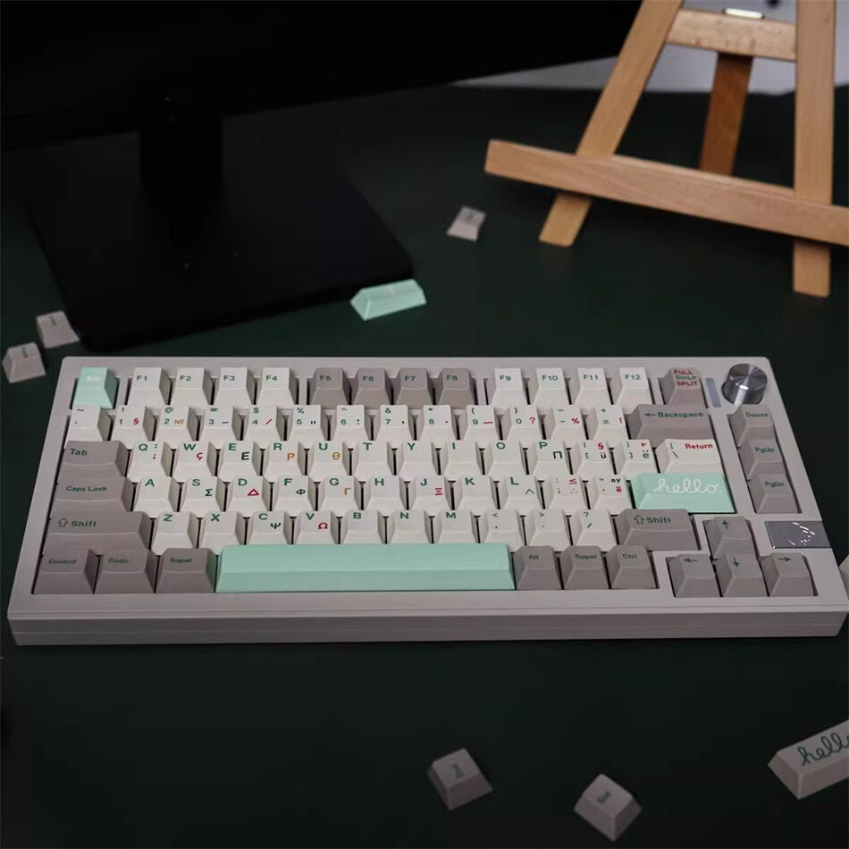 Retro Green Greek Cherry PBT Keycaps