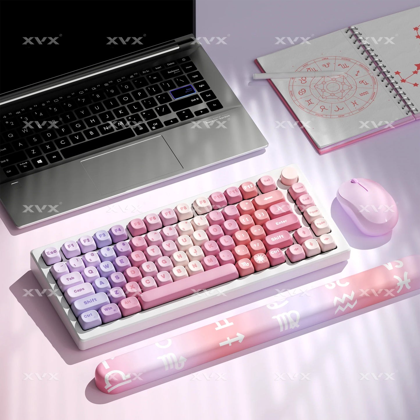 Neon Spectrum Moa PBT Keycaps