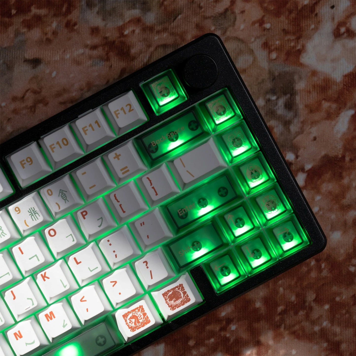 Premium Silk Road Sanctuary Cherry PBT Keycaps