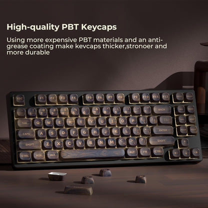 Dark Wood Grain Texture MOA PBT Keycaps