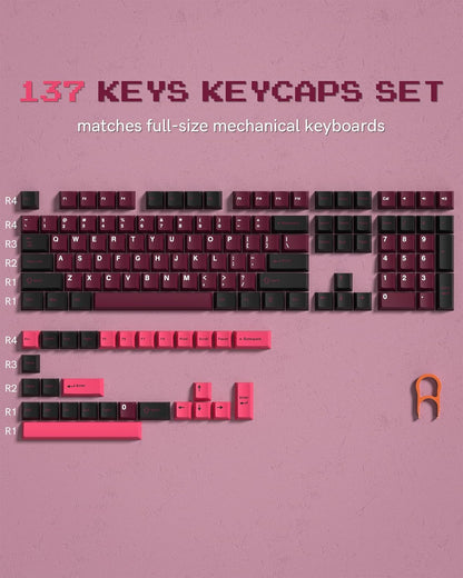 Womier Retro Ruby Pink Cherry Doubleshot PBT Keycaps