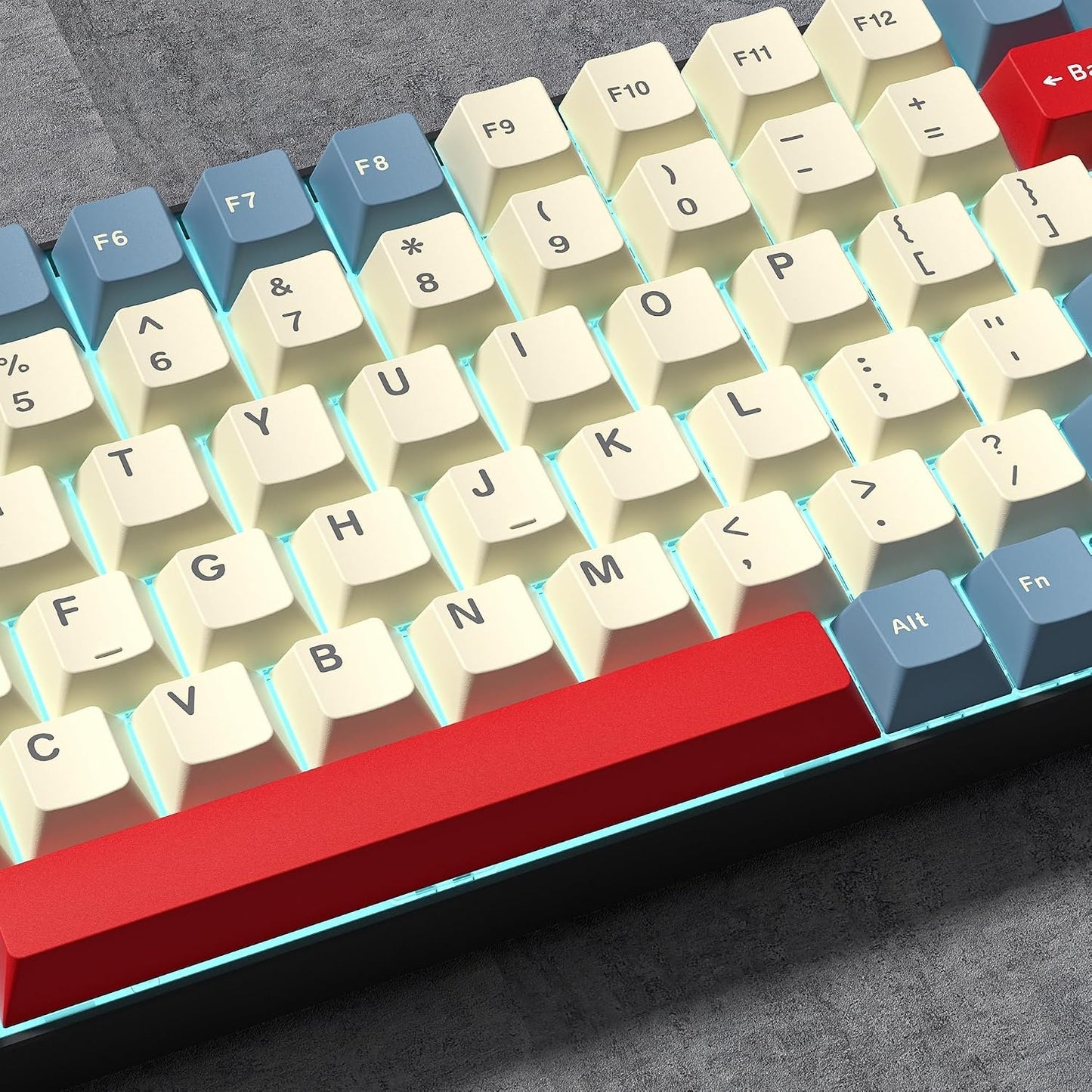 Womier Retro White Blue Red Cherry Doubleshot PBT Keycaps