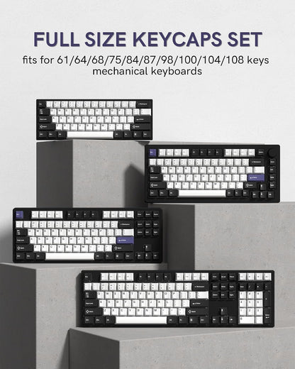 Womier Black White Blue Cherry Doubleshot PBT Keycaps