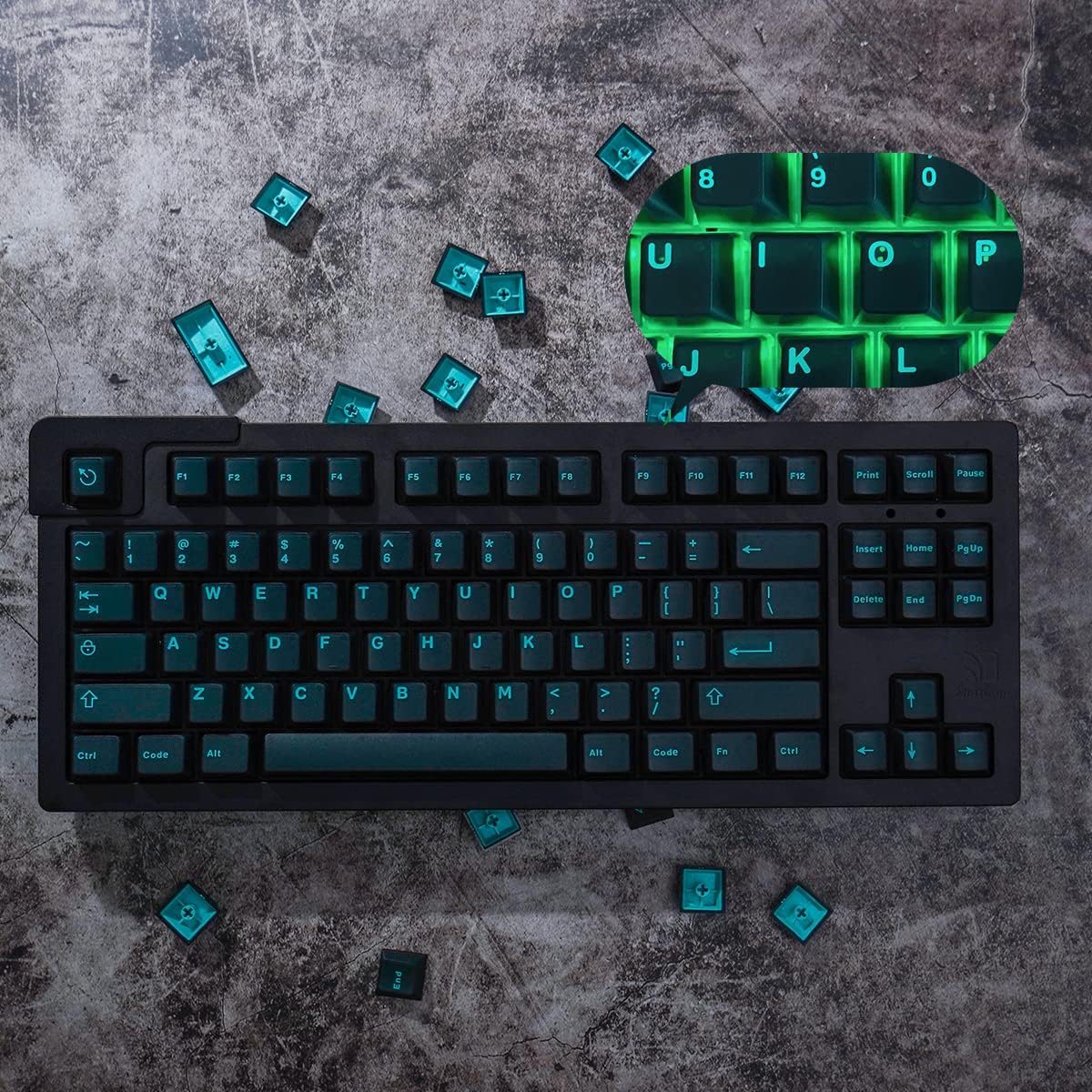 Cyan AIFEI PYGA Keycaps