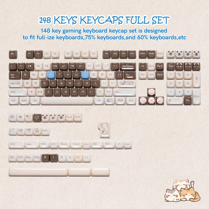 Jade Siamese Cat MAO Keycaps