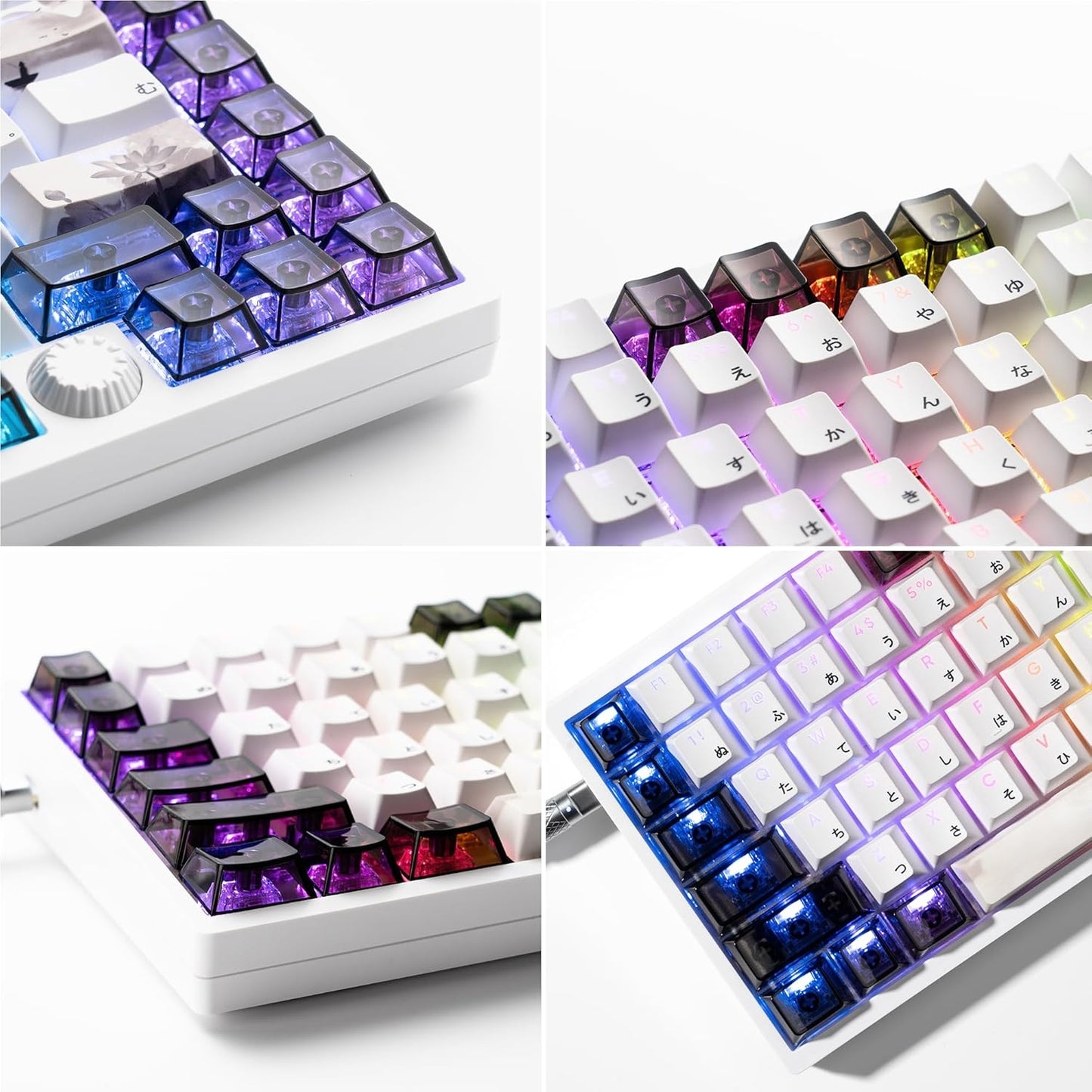 Womier DIY Blank Crystal Transparent Keycaps Set Of 49 Keys