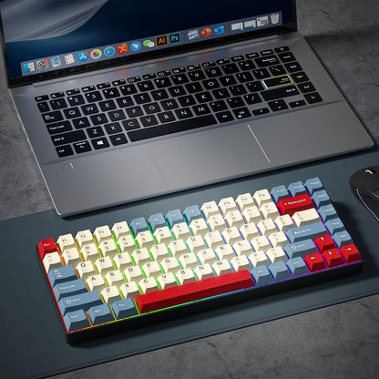 Womier Retro White Blue Red Cherry Doubleshot PBT Keycaps