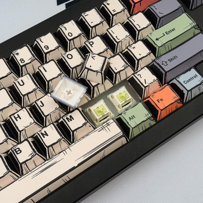 Canvas Manga Comic Cherry PBT Keycaps