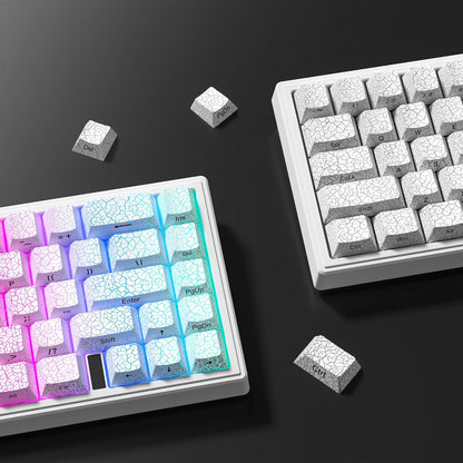 PREMIUM Ice Crack series Pattern Shine-Through OEM Profile IMD-Tech Keycap Set