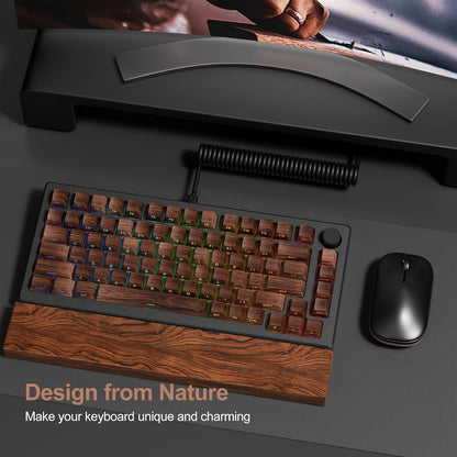 Walnut Wood Texture Side Backlit Cherry PBT Keycaps