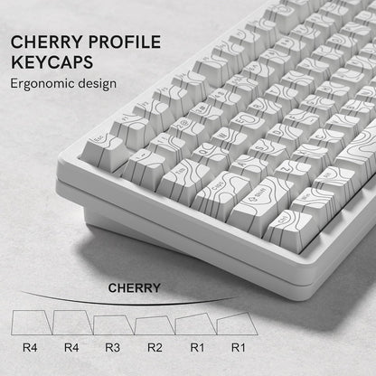 Womier Top Shinethrough Topography Cherry Doubleshot PBT Keycaps