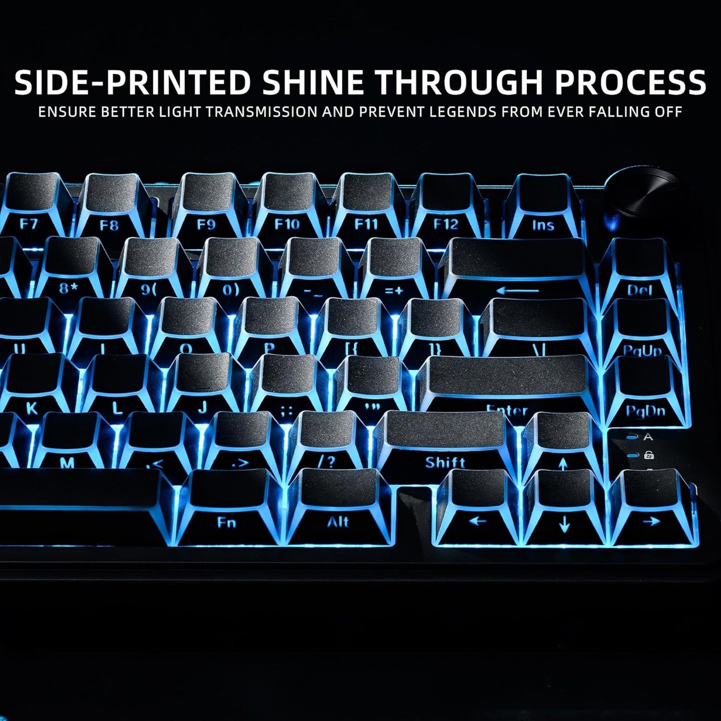 Black Prism Side Backlit Cherry PBT Keycaps
