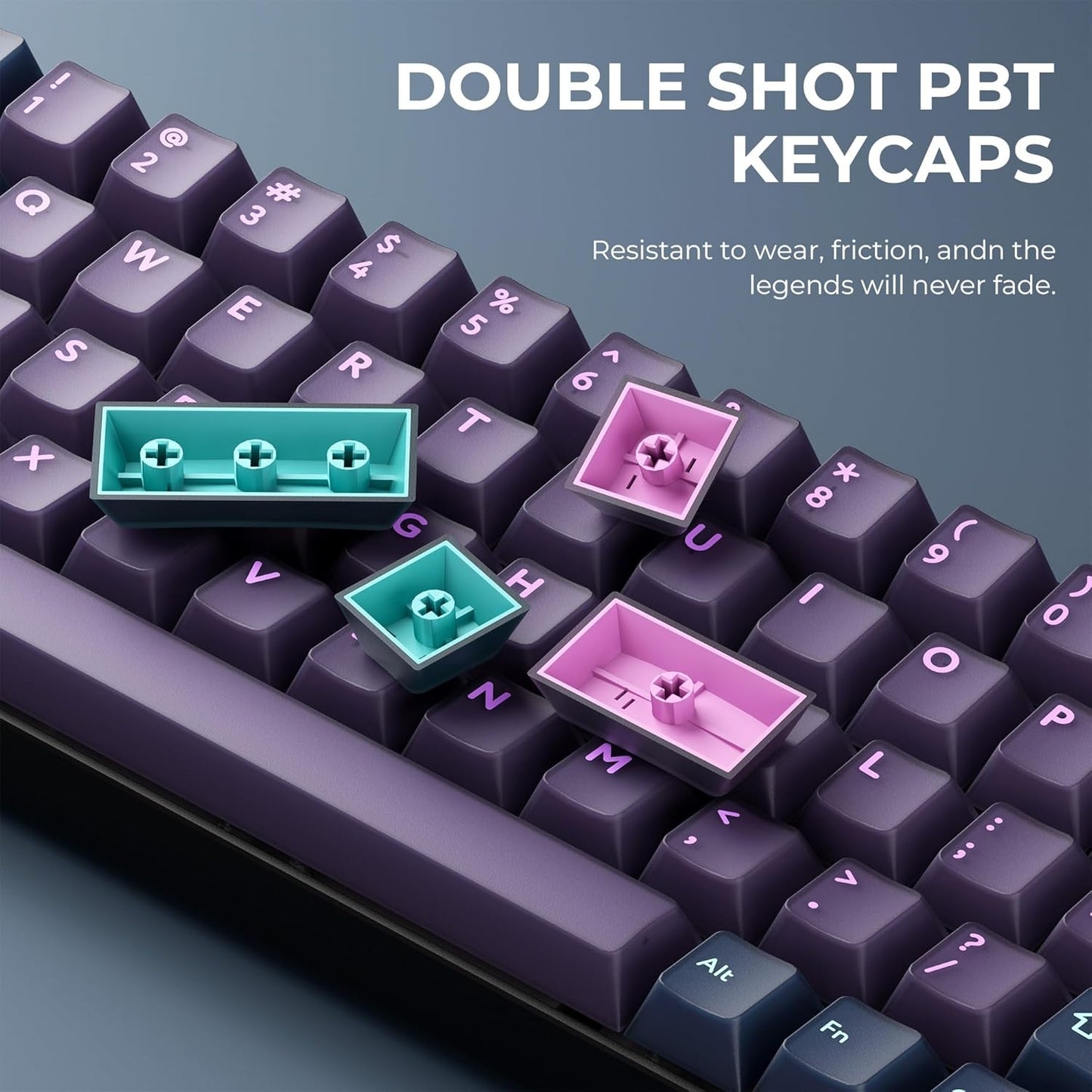 Abyss Mirage Cherry Doubleshot 216 PBT Keycaps with Premium Storage Box