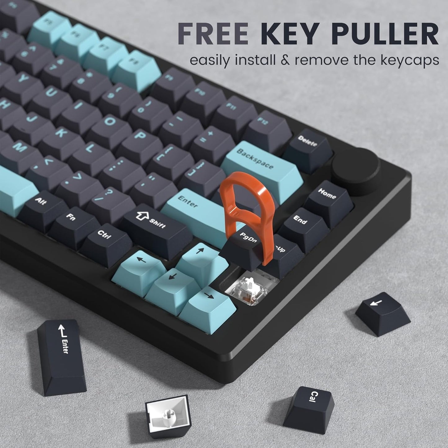 Womier Dark Grey Blue Cherry Doubleshot PBT Keycaps