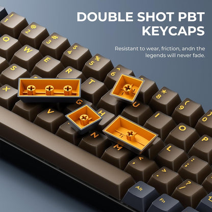 Amber Core Cherry Doubleshot 216 PBT Keycaps with Premium Storage Box