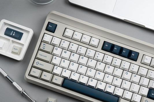 Womier White Grey Blue Cherry Doubleshot PBT Keycaps