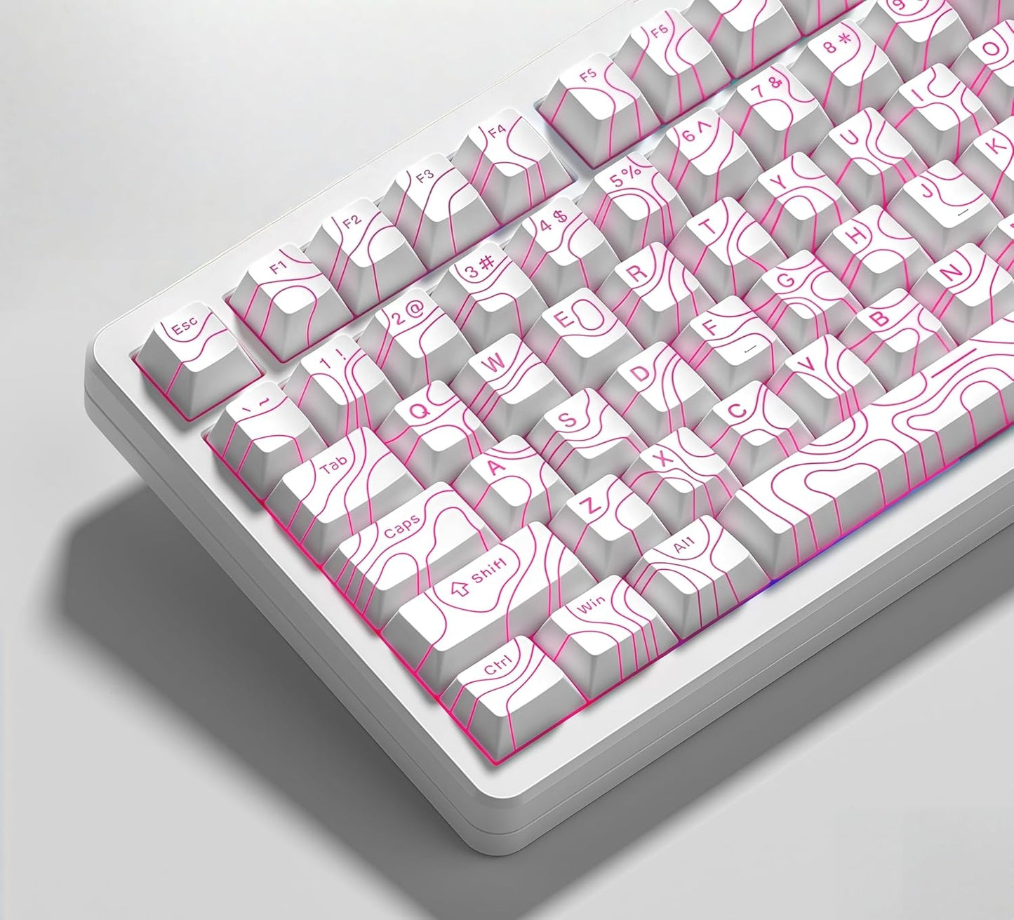 Womier Top Shinethrough Topography Cherry Doubleshot PBT Keycaps