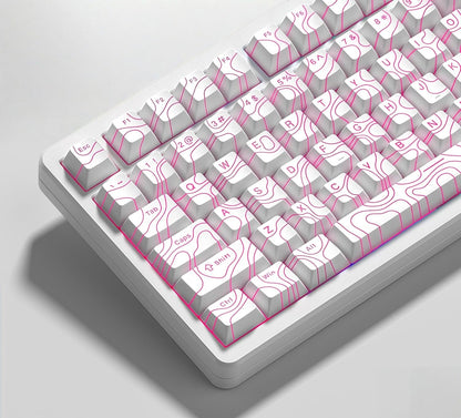 Womier Top Shinethrough Topography Cherry Doubleshot PBT Keycaps